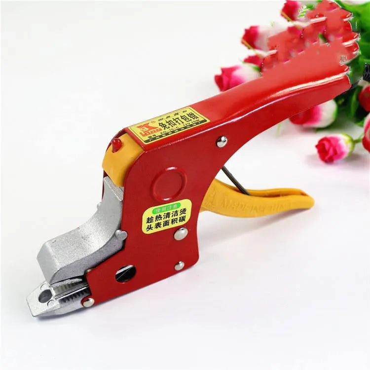 Portable metal electrofusion pliers for manual baler with US plug and buckle-free packing head