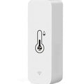 White WiFi Zigbee temperature humidity sensor with compact rectangular ABS plastic housing