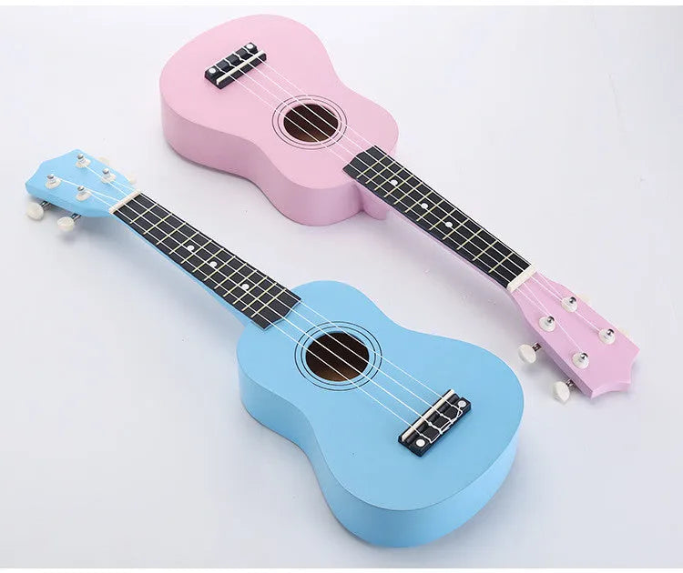 Junning 21 inch children's beginner ukulele in six colour options with cowhide box