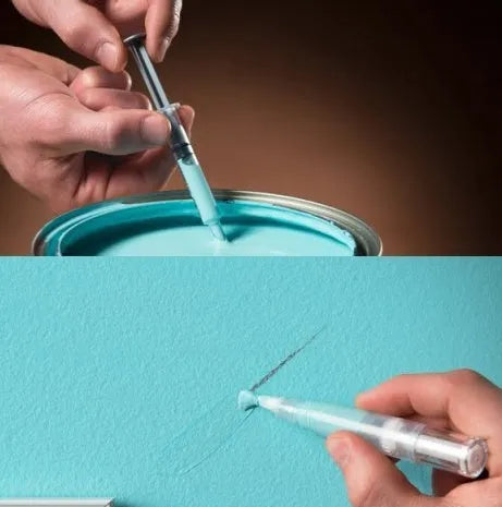 Black paint pen with fine tip for marking on glass, plastic, wood, and metal surfaces