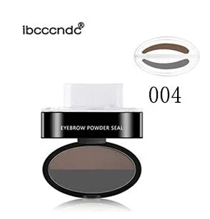 Eyebrow powder stamp kit with 10 colour options including dark brown and light brown shades for natural brows