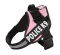 Explosion-proof Oxford cloth K9 chest back dog strap harness in black with metal clip and red trim