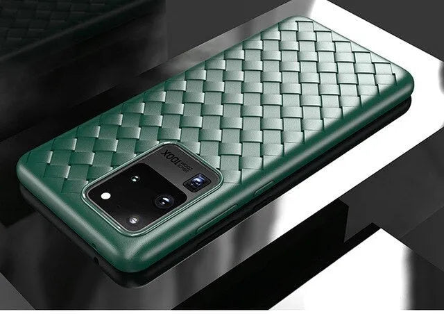 Woven TPU phone case for Samsung S20 and Note10 in pure colour back cover style