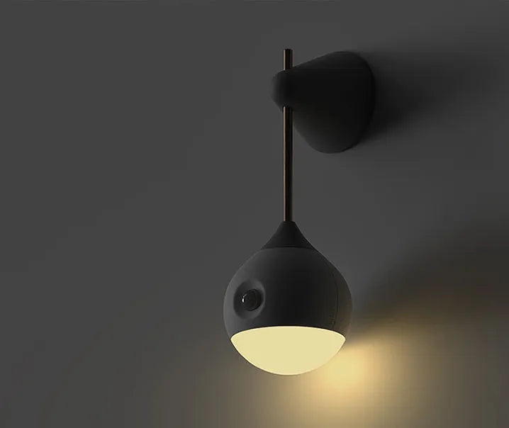 Morandi Grey induction night light with LED light source, 149mm height, spiral European design