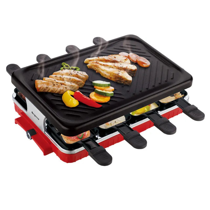 Indoor home non-stick electric baking pan with split tray, black finish, 1300W power