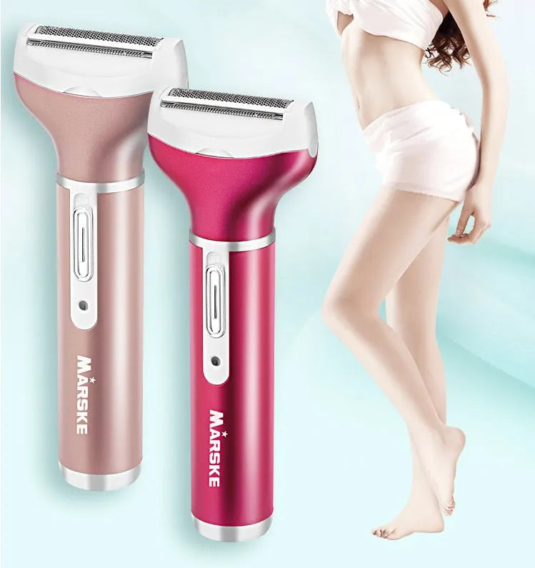 Rechargeable electric epilator in gold with ABS body and shaving head for whole body hair removal