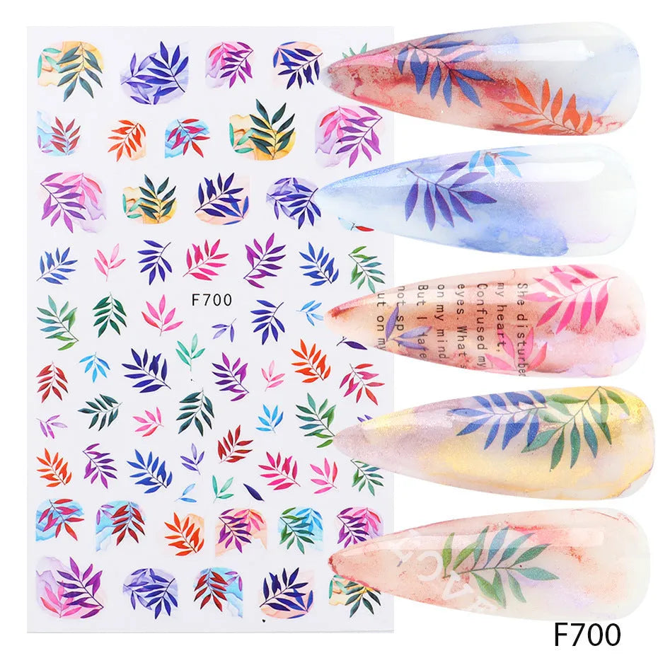 Floral Series nail sticker self-adhesive decal 3g for home manicure
