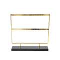 Alloy earring storage rack in green or white for organising earrings on a dressing table or shelf