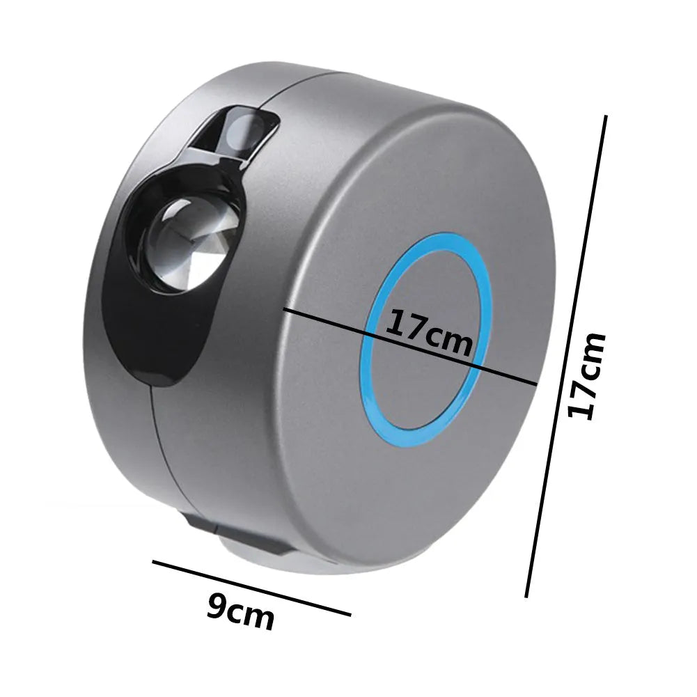 Grey starry sky projection lamp with LED and green laser for indoor atmospheric lighting
