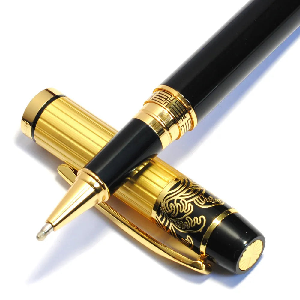 VITNAT metal ballpoint pen with hollow pattern, 0.5mm writing point, and black ink for office and school use