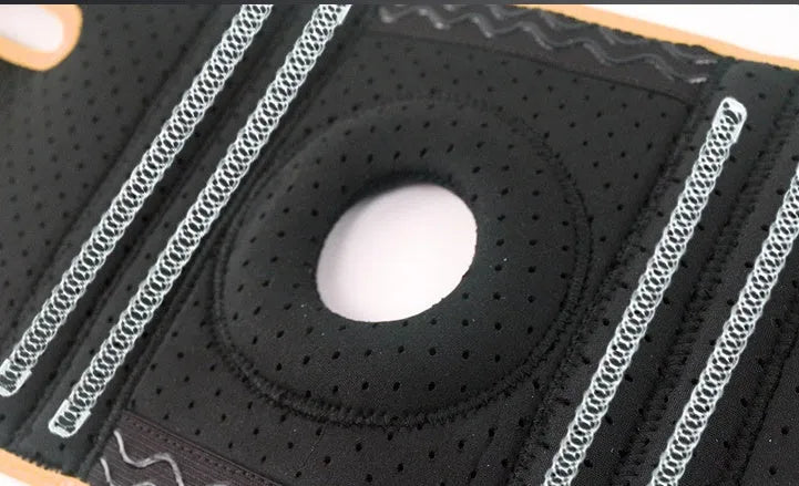 Outdoor mountaineering non-slip knee pads in neoprene, available in black, green, and orange colour options