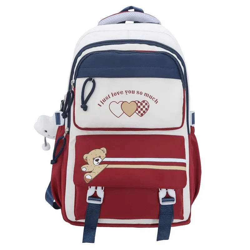 Student portable burden alleviation backpack for middle school high school girls in large capacity, available in multiple colours