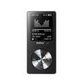 Compact metal MP3 music player with 1.8-inch screen showing music interface