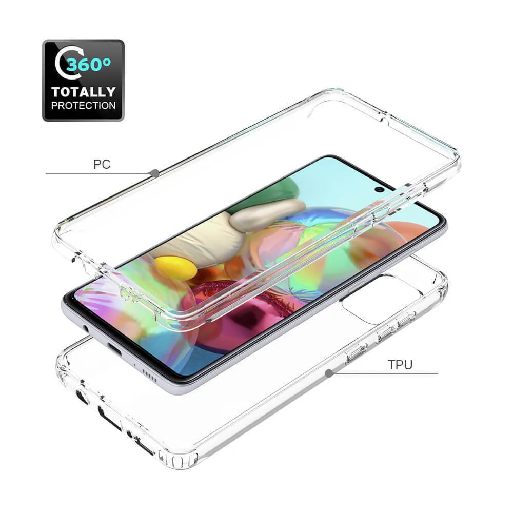 Transparent anti-drop phone case for Samsung Galaxy smartphones showing clear design