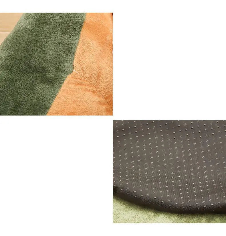 Cotton pet bed for cats and small dogs with removable cushion in three size options