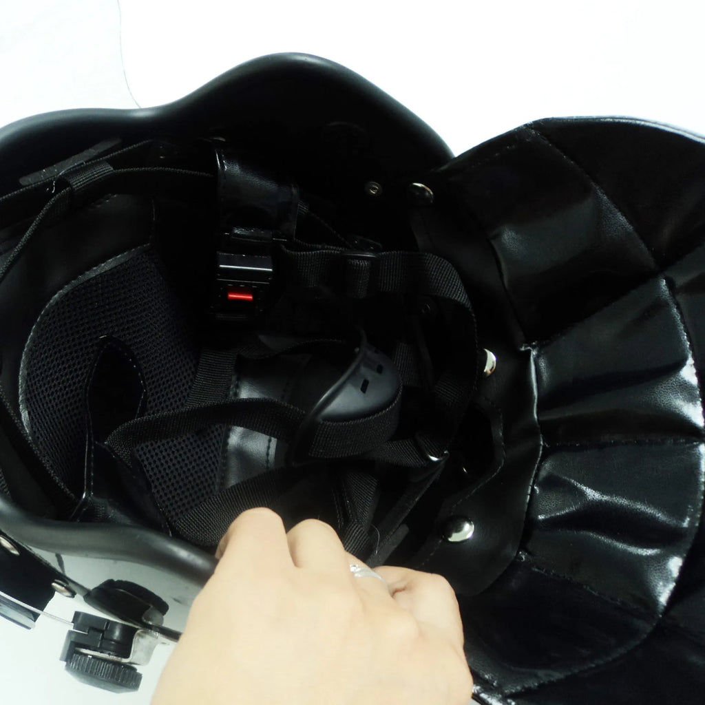 Black polycarbonate special riot helmet for outdoor security use, one size