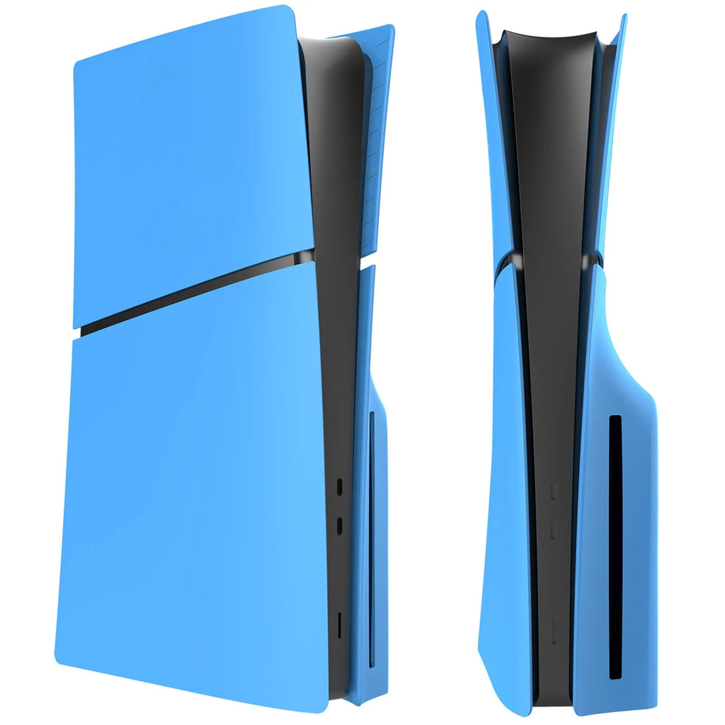 PS5 Slim ABS plastic protective replacement shell in various colours showing 25x24x6.5cm dimensions