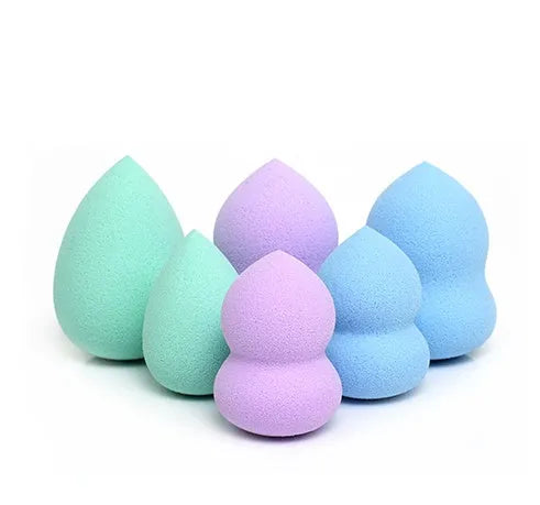 Water drop gourd-shaped latex makeup sponge in pink for foundation application