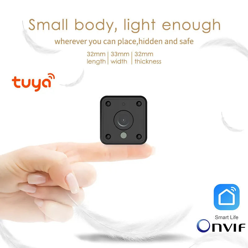 TuyaSmart WiFi battery camera mini IPCamera 1080P with rechargeable lithium battery