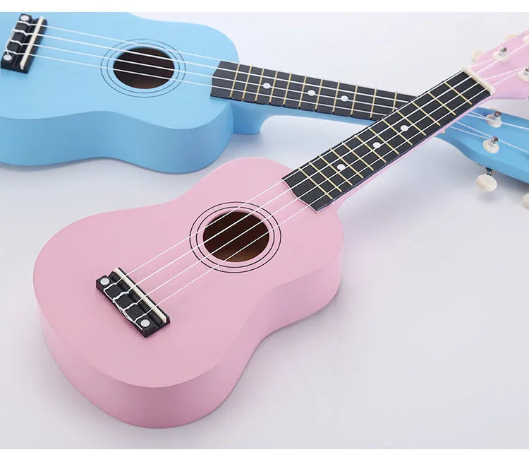 Junning 21 inch children's beginner ukulele in six colour options with cowhide box