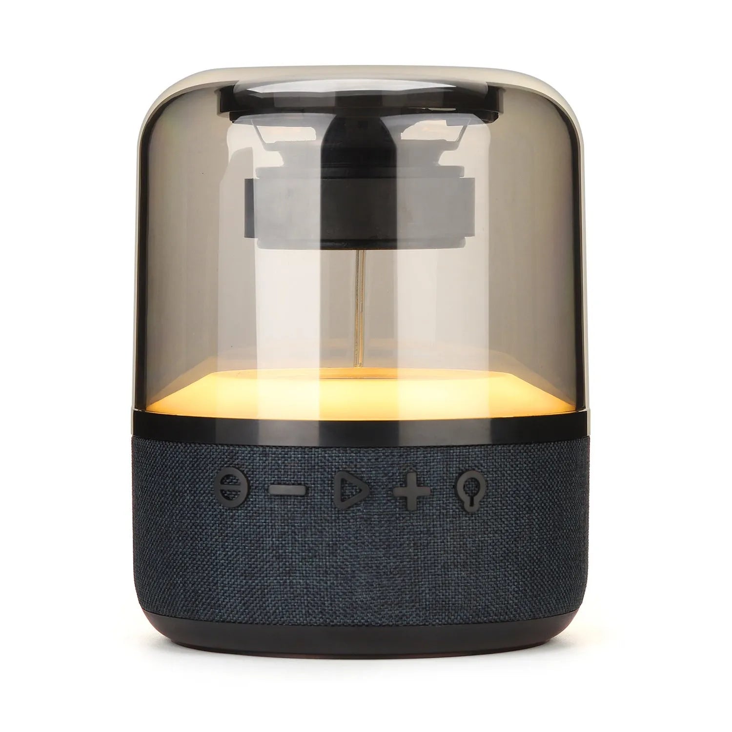 Four-colour light touch Bluetooth speaker with halo effect display showing wireless portable design