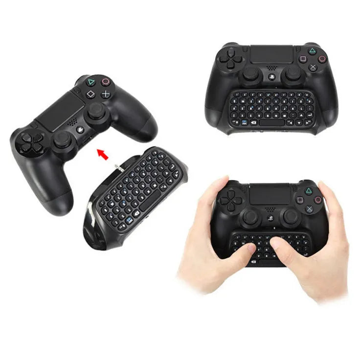 PS4 handle Bluetooth keyboard attachment for controller with dedicated buttons in black colour