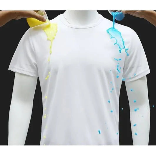 Quick-drying waterproof anti-fouling plain round neck half sleeve T-shirt in white for sports and casual wear