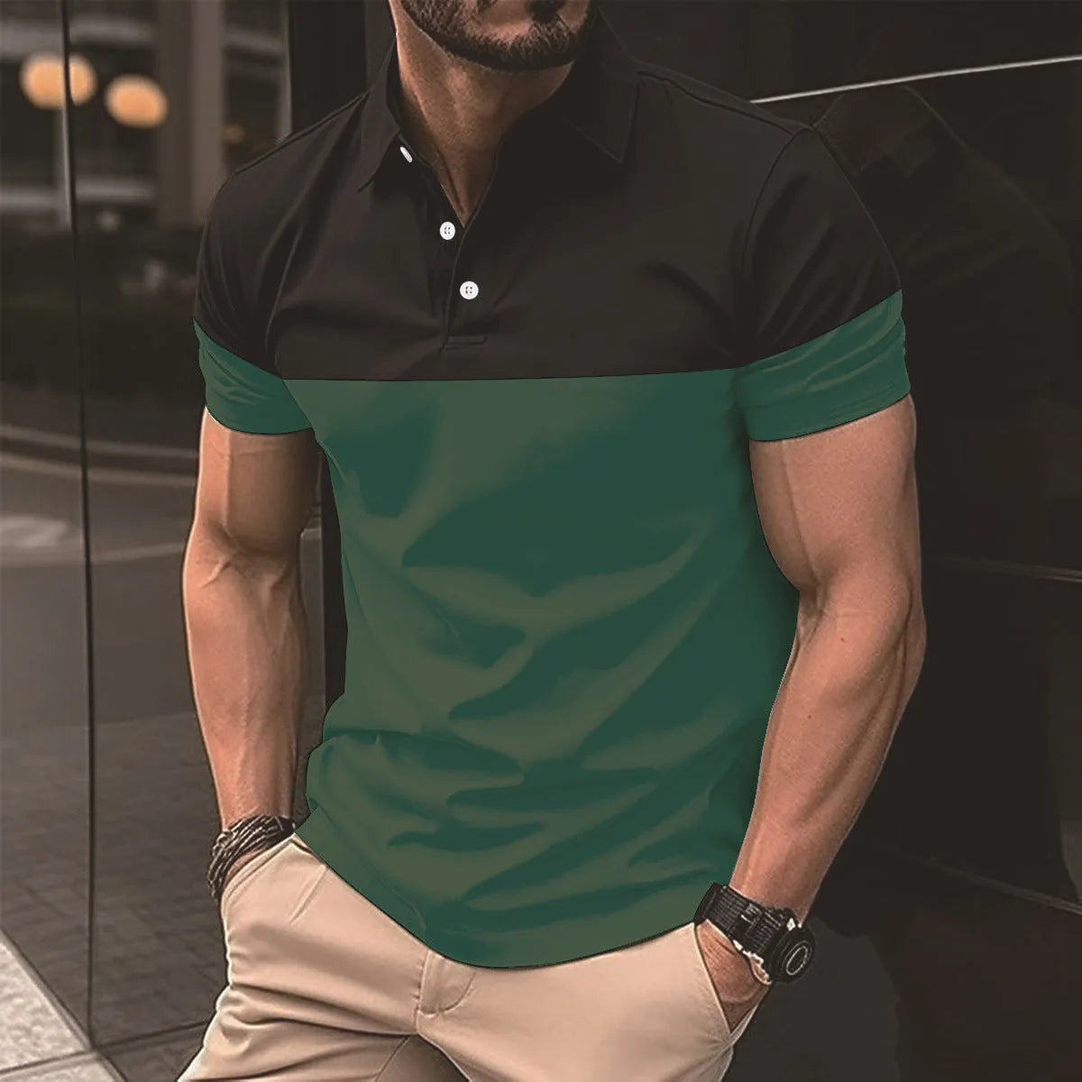 Men's casual short sleeve polo shirt top in polyester fibre, available in multiple colours and sizes S to XXXL