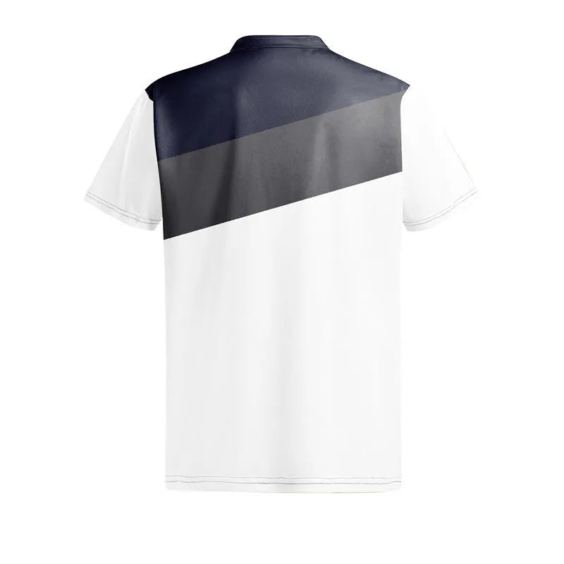 Men's loose fit short sleeve top with a colourful 3D digital printed pattern on the front.