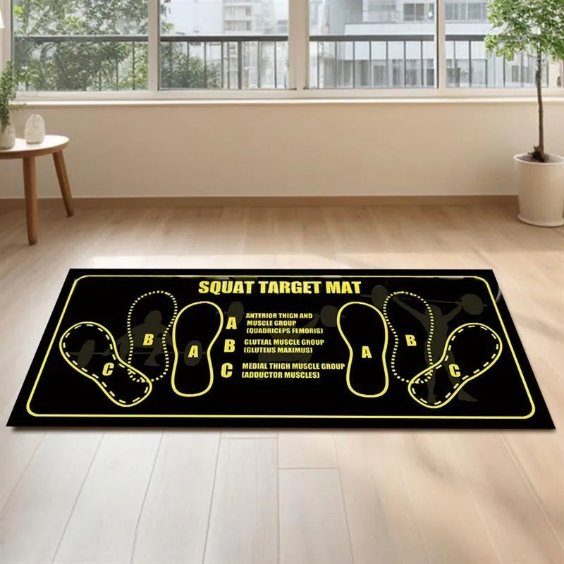 Simple solid colour Pilates squat mat with footprints, 35x80cm, polyester fibre, modern simplicity style