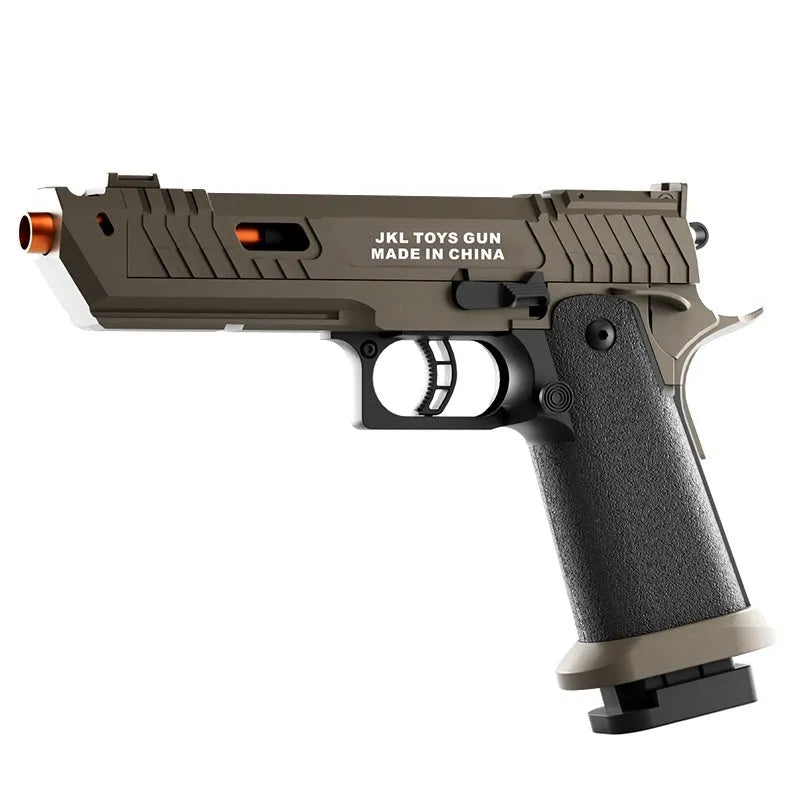 Viper plastic toy gun in sand colour with continuous hair throwing shell launch mechanism