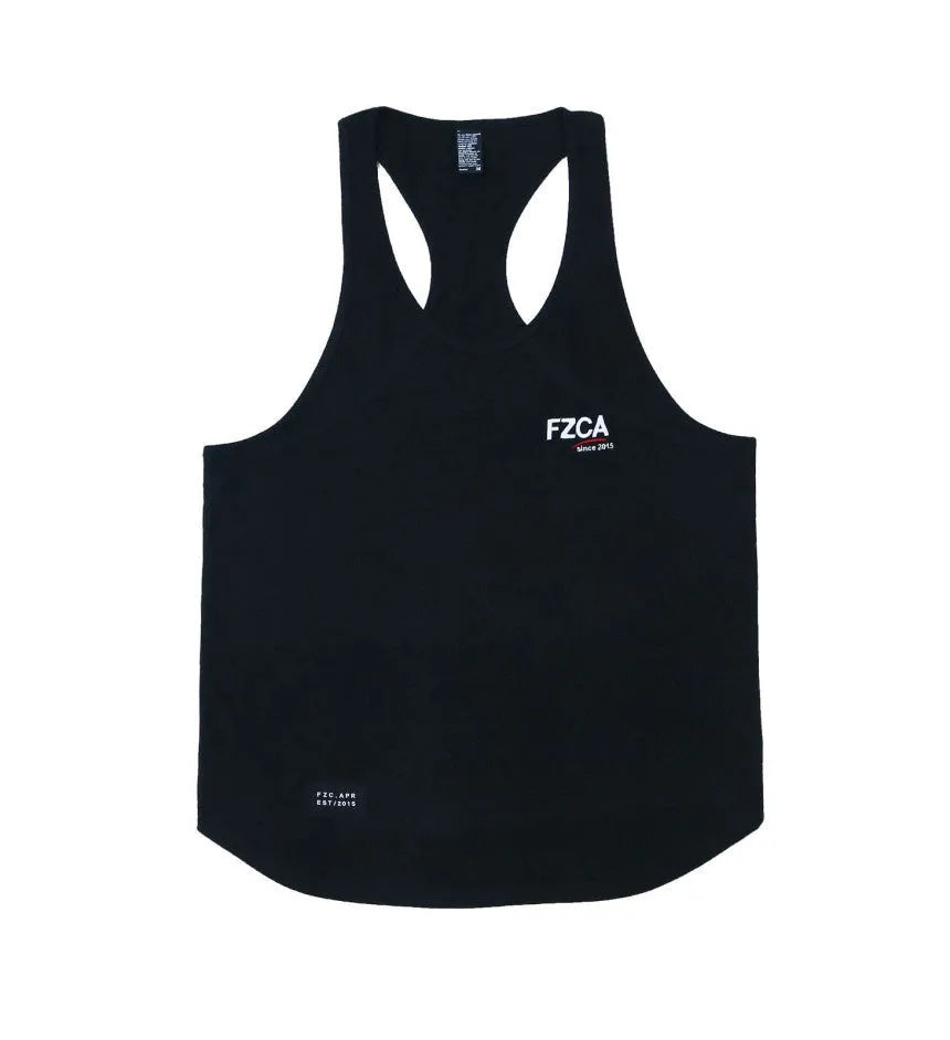 Men's cotton fitness vest in multiple colours for summer running and training.