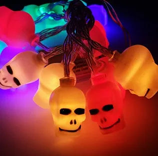Halloween LED string lights with pumpkin and ghost decorations on 1.2 metre waterproof battery-powered string