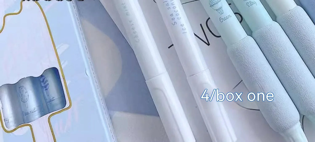 Four double-ended practice calligraphy pens with 0.5mm tips and fluorescent refills.