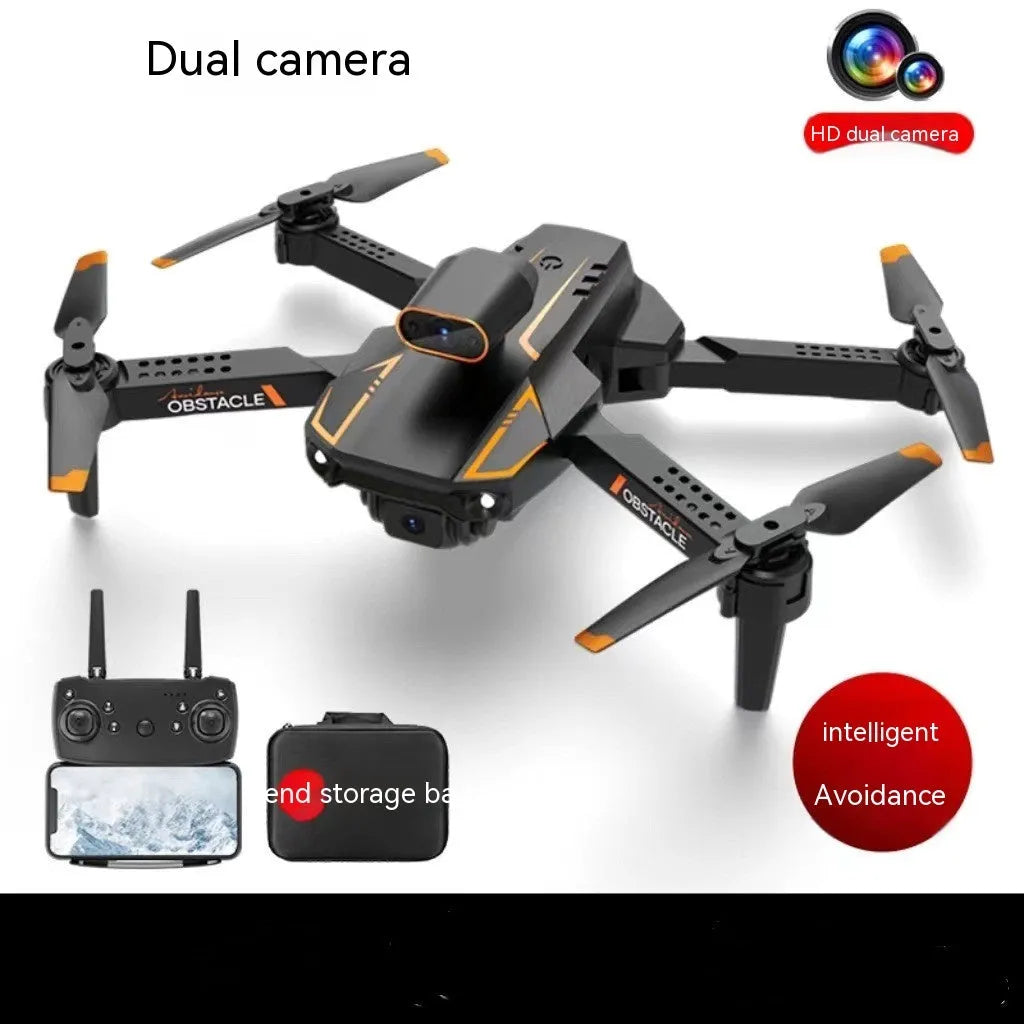 S91 folding obstacle avoidance HD drone in Matte Black, expanded size 28.5x20x6.5cm, for aerial photography.