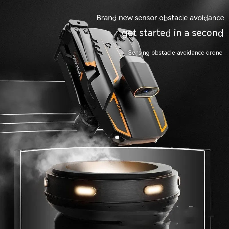 S91 folding obstacle avoidance HD drone in Matte Black, expanded size 28.5x20x6.5cm, for aerial photography.