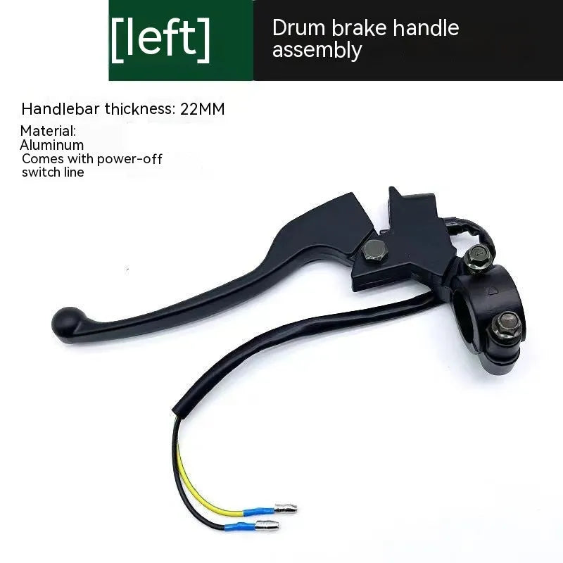 Aluminium alloy brake handle assembly with 22mm thick grip and power cutoff switch wiring