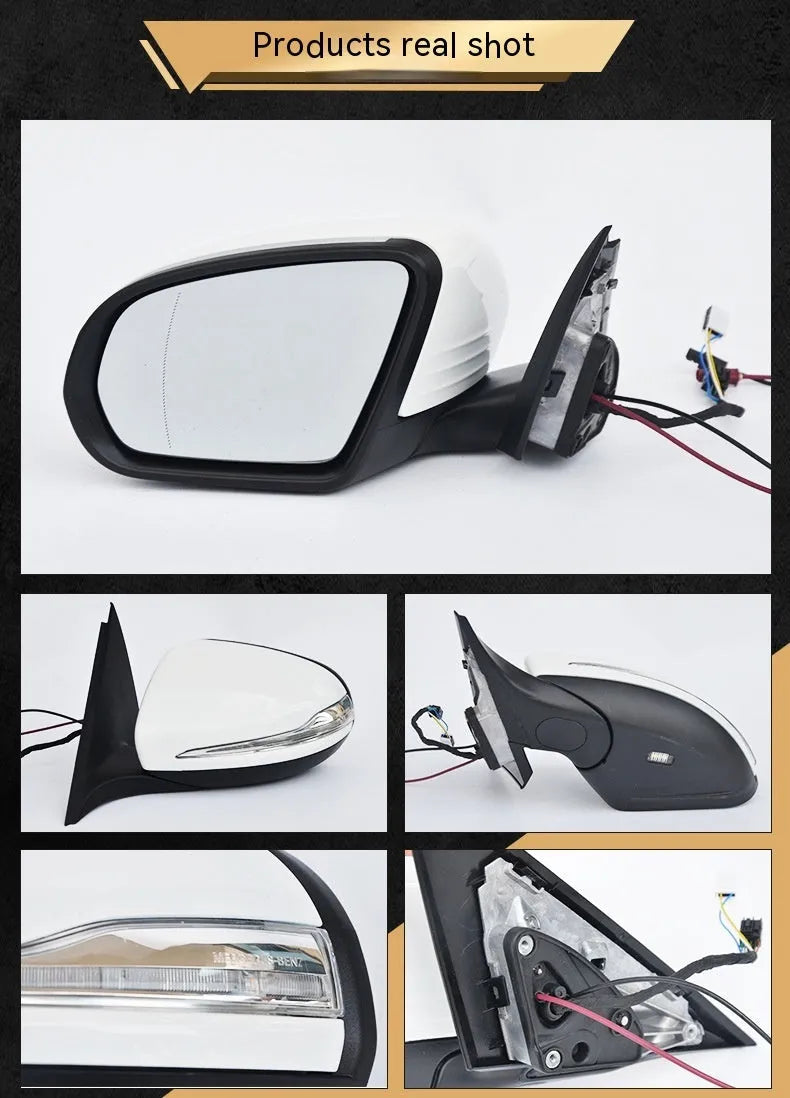 Mercedes-Benz W205 rearview mirror assembly with ABS housing for heated folding systems