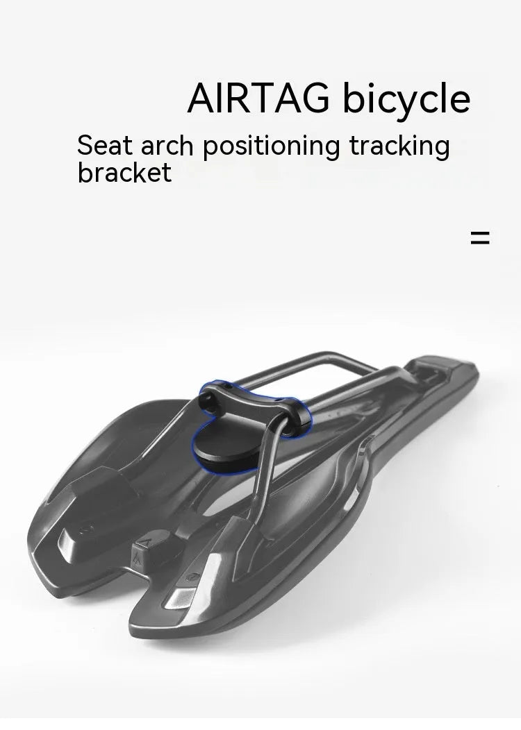 Black ABS plastic bicycle tracking locator bracket with anti-theft bolts and mounting hardware