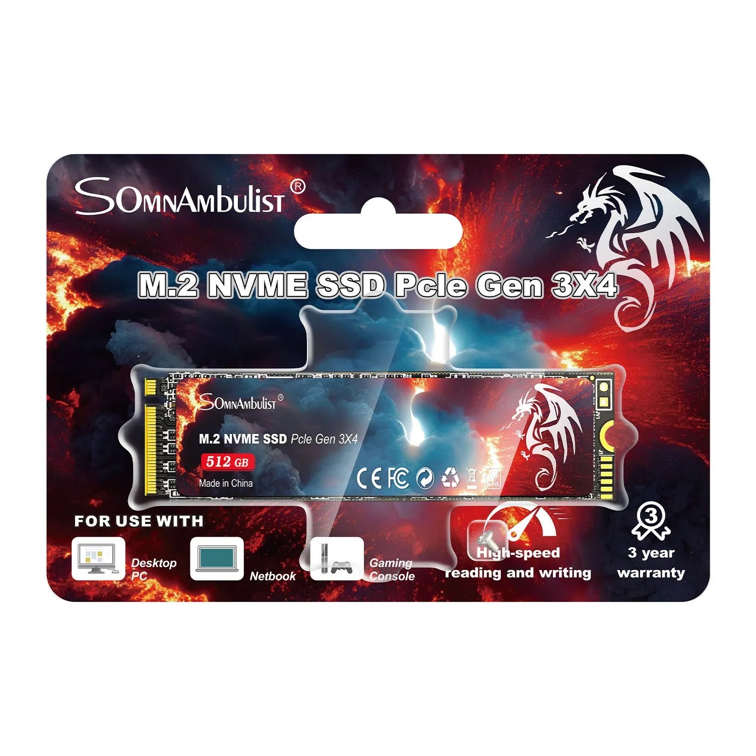 M.2 solid state drive for desktop computers with PCIe 3.0 interface and multiple capacity options