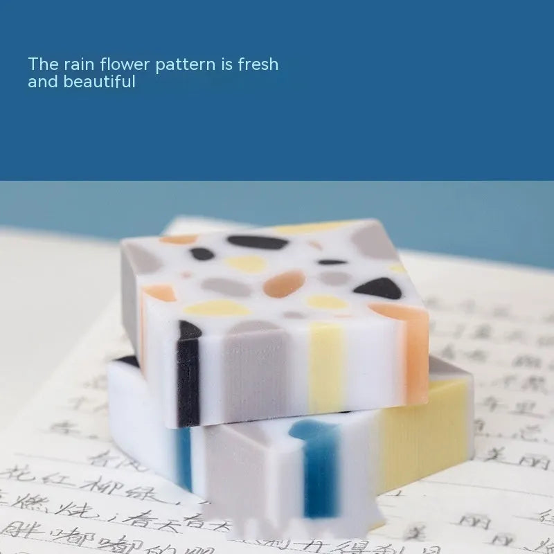 White rubber brick eraser with super clean traceless design for pencil marks