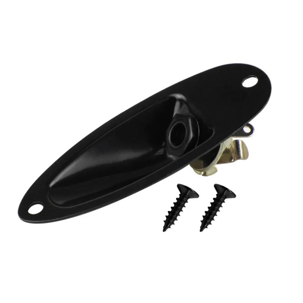Black and silver alloy ST boat socket for electric guitar and bass output jack replacement
