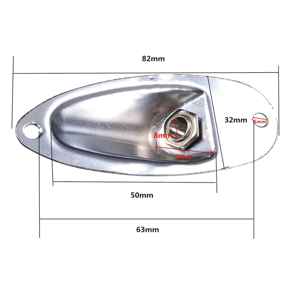 Black and silver alloy ST boat socket for electric guitar and bass output jack replacement