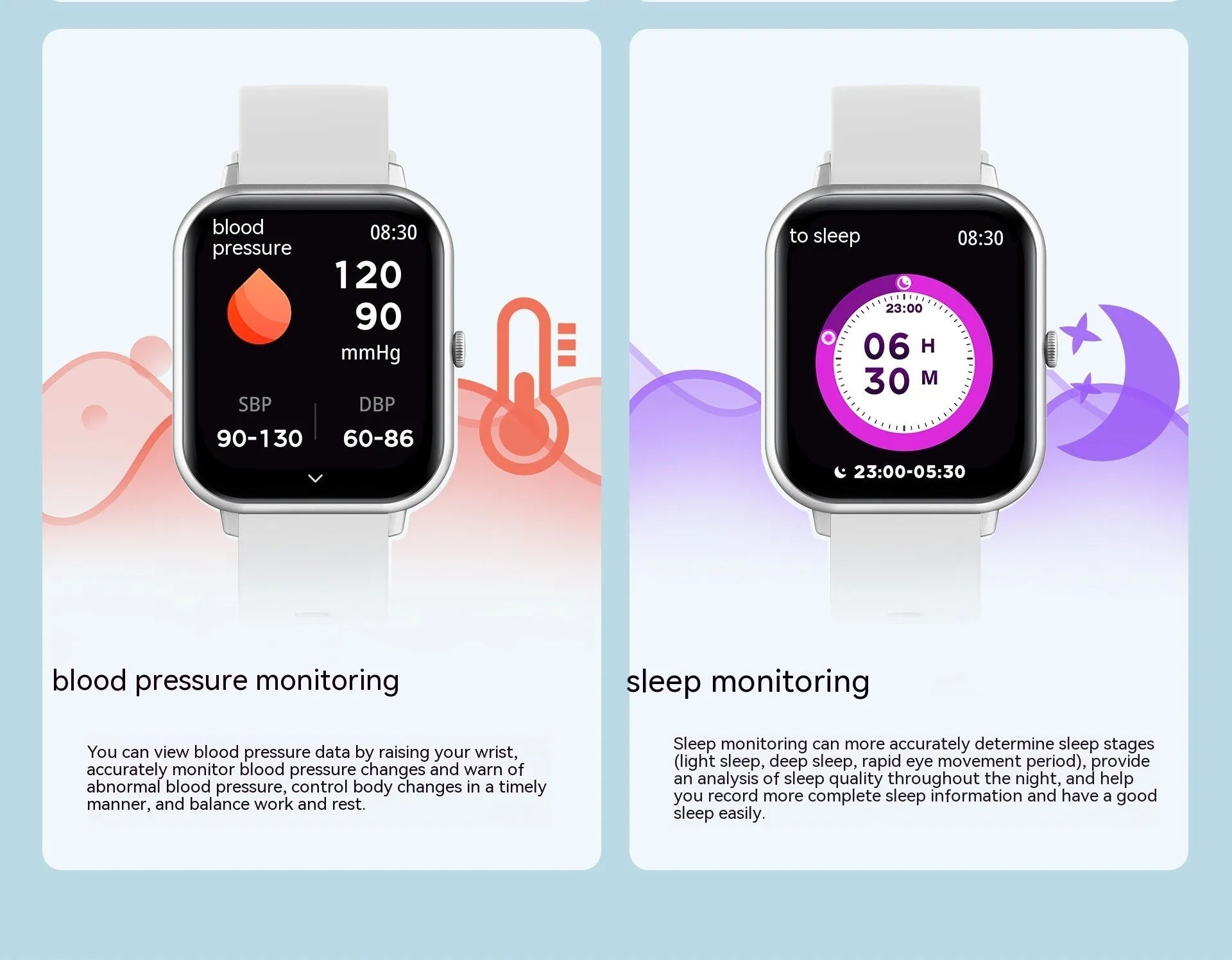 Bluetooth smart watch in black showing TFT screen with heart rate and step count display.