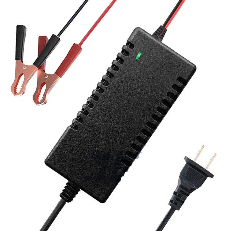 12V 3A battery charger for motorcycle, car, and electric vehicle lead acid batteries with dual-standard model options