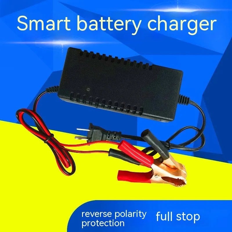 12V 3A battery charger for motorcycle, car, and electric vehicle lead acid batteries with dual-standard model options