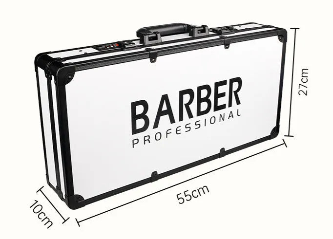 PVC hair tools storage suitcase organiser box in black, white, or gold colour, showing 55cm length.