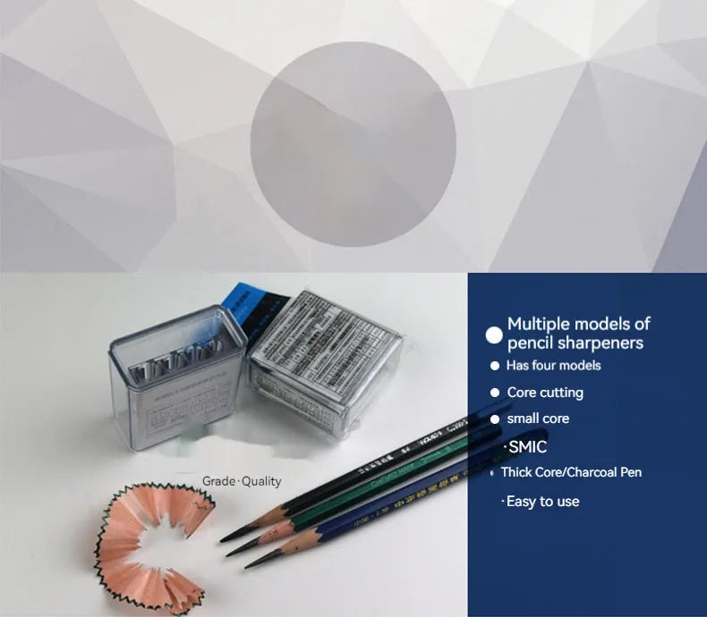 Four-hole plastic geometric pencil sharpener with screwdriver tool, from a 288-piece bulk pack.