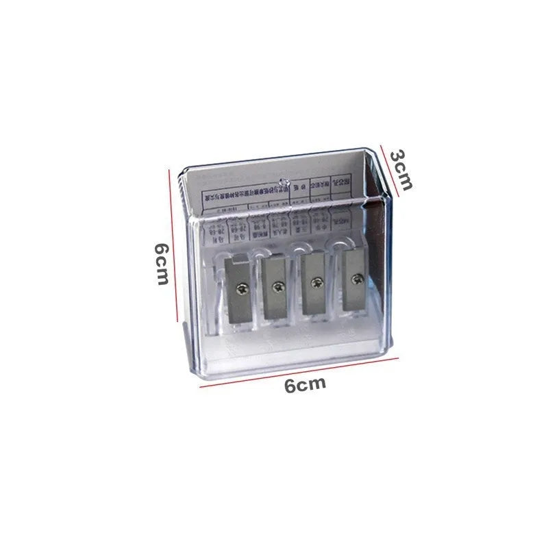 Four-hole plastic geometric pencil sharpener with screwdriver tool, from a 288-piece bulk pack.
