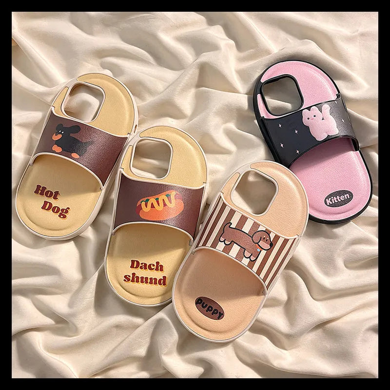 Cartoon dog slippers silicone phone case for iPhone 15 Pro Max in khaki colour